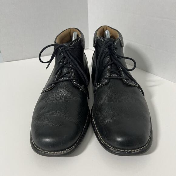 Johnston & Murphy Hunley Plain Toe Chukka Boots Shoes Size 9 M Black Leather - Picture 3 of 11